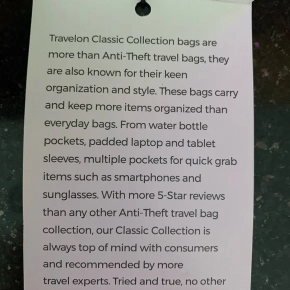 Travelon Blue Messenger Bag with Sleek Design - Picture 7 of 8